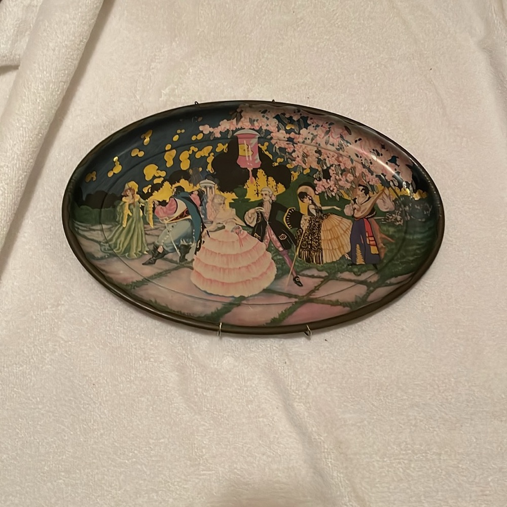 Antique Tin Tray:  Masquerade Ball